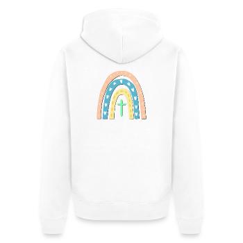 RELIGION DES ENFANTS - CROIX CHRÉTIENNE - ARC-EN-CIEL - Veste à capuche bio Premium Unisexe - blanc - Dos - Thijin (182cm)
