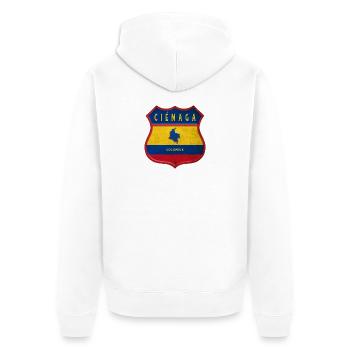 Design des armoiries de Cienaga Colombia - Veste à capuche bio Premium Unisexe - blanc - Dos - Thijin (182cm)