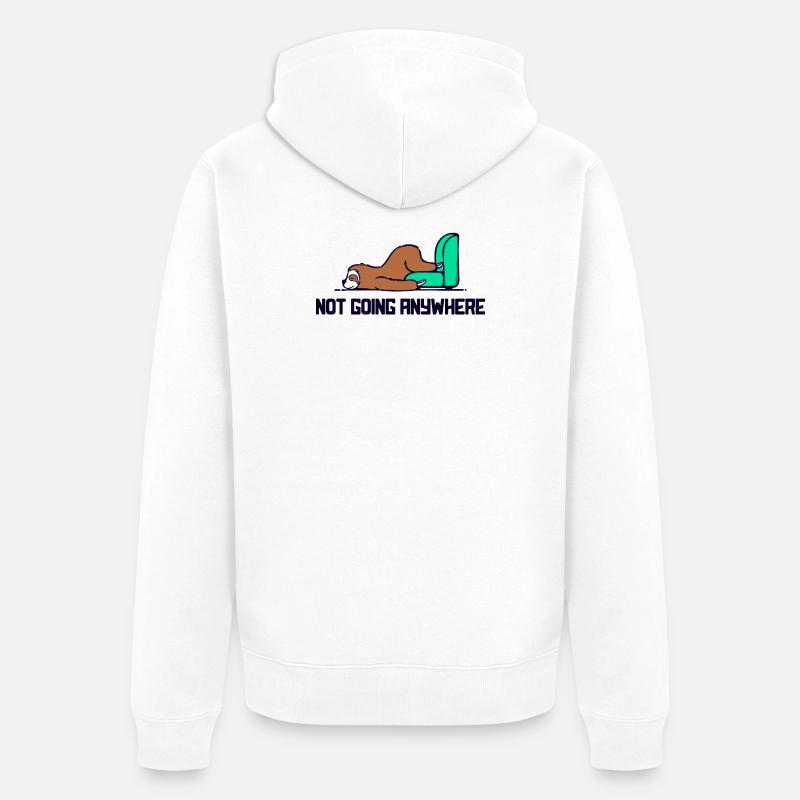 Lazy Sloth Sleep Statement Late Riser - Unisex Premium Organic Zip Hoodie - white