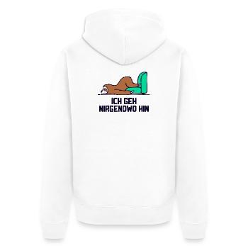 Säugetier Tier faultier Statement Langschläfer - Unisex Premium Bio Zip Hoodie - Weiß - Hinten - Thijin (182cm)