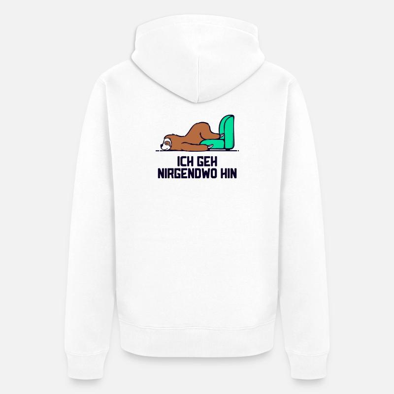 Säugetier Tier faultier Statement Langschläfer - Unisex Premium Bio Zip Hoodie - Weiß