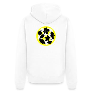 herbst Blätter Kreis - Unisex Premium Bio Zip Hoodie - Weiß - Hinten - Thijin (182cm)