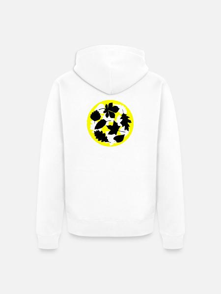 autumn leaves circle - Unisex Premium Organic Zip Hoodie - white