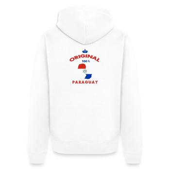 Paraguay original 100% flag design - Unisex Premium Organic Zip Hoodie - white - Back - Thijin (182cm)