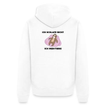 Faultier Schlafen Humorvoll Statement Säugetier - Unisex Premium Bio Zip Hoodie - Weiß - Hinten - Thijin (182cm)