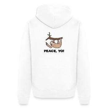 Sloth Hammock Cool Statement Jungle Dweller - Unisex Premium Organic Zip Hoodie - white - Back - Thijin (182cm)
