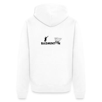 Badminton - Unisex Premium Organic Zip Hoodie - white - Back - Thijin (182cm)