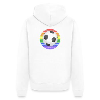 Championnat du monde de football arc-en-ciel égalité - Veste à capuche bio Premium Unisexe - blanc - Dos - Thijin (182cm)