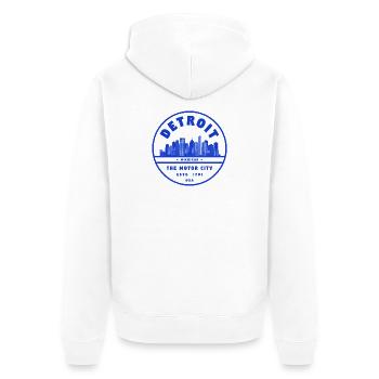 Detroit États-Unis - Veste à capuche bio Premium Unisexe - blanc - Dos - Thijin (182cm)