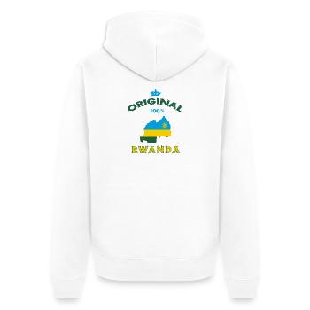 Design original 100 % drapeau du Rwanda - Veste à capuche bio Premium Unisexe - blanc - Dos - Thijin (182cm)