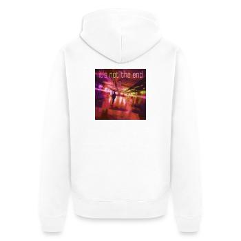 Neon trail It's not the end - Unisex Premium Organic Zip Hoodie - white - Back - Thijin (182cm)