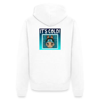 WINTERREITEN - KALTES WETTER - Unisex Premium Bio Zip Hoodie - Weiß - Hinten - Thijin (182cm)