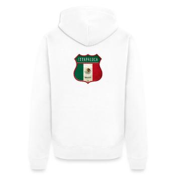 Ixtapaluca Mexiko Wappen Design - Unisex Premium Bio Zip Hoodie - Weiß - Hinten - Thijin (182cm)