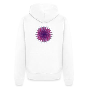 Vector Flower - Unisex Premium Organic Zip Hoodie - white - Back - Thijin (182cm)