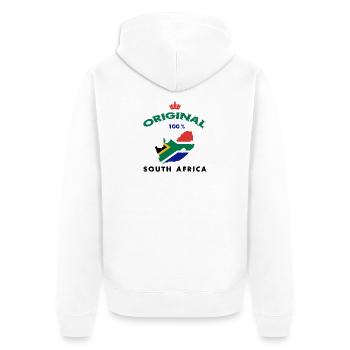 Design original 100 % drapeau de l'Afrique du Sud - Veste à capuche bio Premium Unisexe - blanc - Dos - Thijin (182cm)