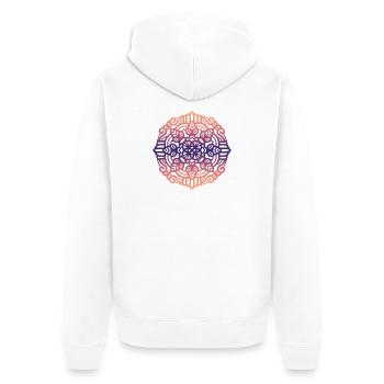 Mandala - Unisex Premium Bio Zip Hoodie - Weiß - Hinten - Thijin (182cm)