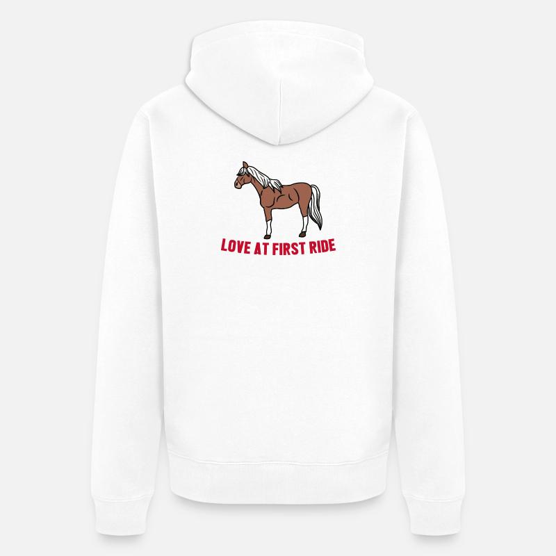 Cool Pferde Statement Islandpferde Pferdeliebe - Unisex Premium Bio Zip Hoodie - Weiß