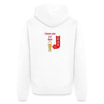 j'peux pas j'ai rdv au bar - Veste à capuche bio Premium Unisexe - blanc - Dos - Thijin (182cm)