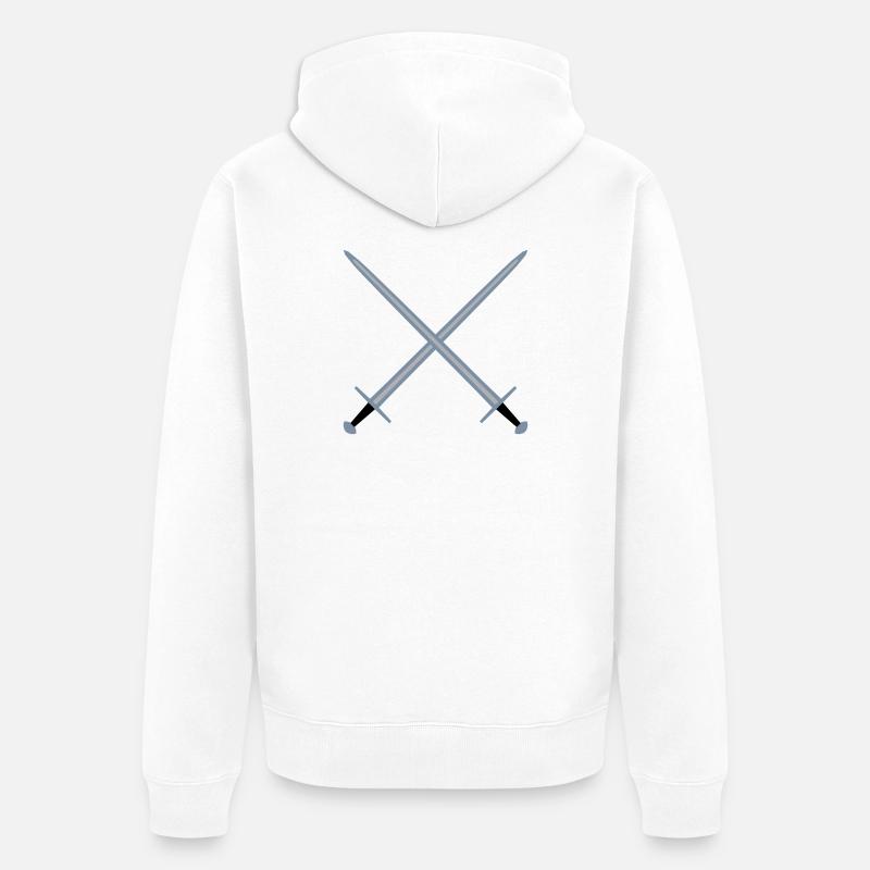 Gekreuzte Schwerter. - Unisex Premium Bio Zip Hoodie - Weiß