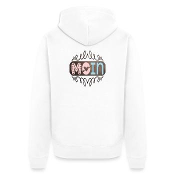 MOIN - BEGRÜßUNG SPRÜCHE - NORDDEUTSCHLAND - Unisex Premium Bio Zip Hoodie - Weiß - Hinten - Thijin (182cm)