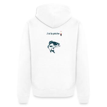 J'ai la pêche - Veste à capuche bio Premium Unisexe - blanc - Dos - Thijin (182cm)