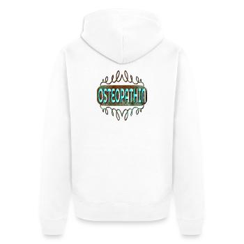 OSTEOPATHIE THERAPEUTIN - BERUF OSTEOPATHIN - Unisex Premium Bio Zip Hoodie - Weiß - Hinten - Thijin (182cm)