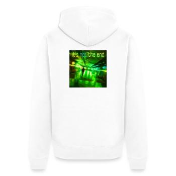Es ist nicht das Ende Neon Tunnel - Unisex Premium Bio Zip Hoodie - Weiß - Hinten - Thijin (182cm)