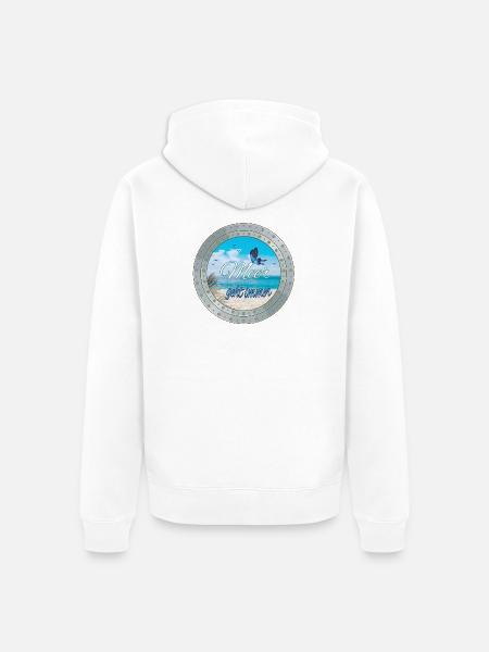 Meer geht immer – Strandlook - Unisex Premium Bio Zip Hoodie - Weiß