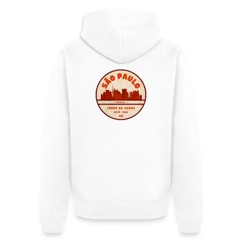 Silhouette de São Paulo 1822 - Veste à capuche bio Premium Unisexe - blanc - Dos - Thijin (182cm)