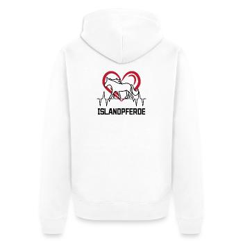 Cheval Amour Coeur Chevaux Islandais Etalon - Veste à capuche bio Premium Unisexe - blanc - Dos - Thijin (182cm)