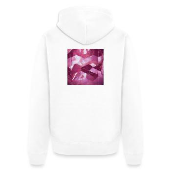 Pink Gold Marble Texture Geometric - Unisex Premium Organic Zip Hoodie - white - Back - Thijin (182cm)