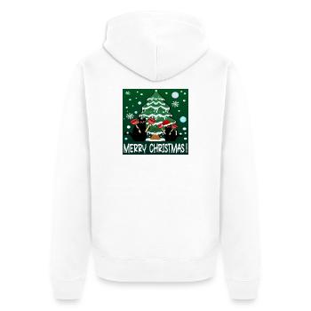 JOYEUX NOËL - DRÔLES DE CHATS - PISTON DE TOILETTE - Veste à capuche bio Premium Unisexe - blanc - Dos - Thijin (182cm)