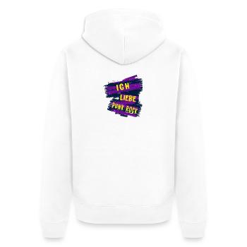 Ich liebe Punk Rock - Unisex Premium Bio Zip Hoodie - Weiß - Hinten - Thijin (182cm)
