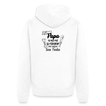 si papa ne peut pas réparer nous sommes foutus - Veste à capuche bio Premium Unisexe - blanc - Dos - Thijin (182cm)