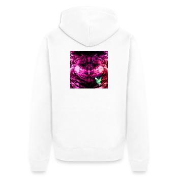 Kaleidoskopische Tie-Dye Schmetterling - Unisex Premium Bio Zip Hoodie - Weiß - Hinten - Thijin (182cm)