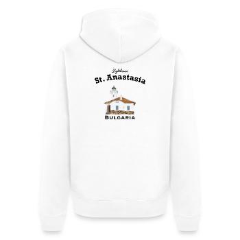 Bulgarien Leuchtturm Klosterinsel Sweta Anastasia - Unisex Premium Bio Zip Hoodie - Weiß - Hinten - Thijin (182cm)