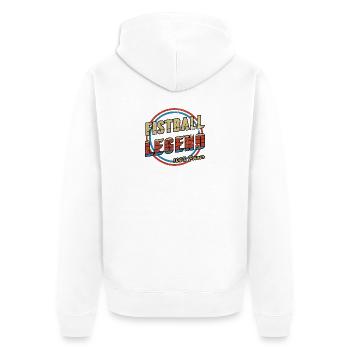 Fistball legend - Unisex Premium Organic Zip Hoodie - white - Back - Thijin (182cm)