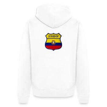 Ecuador Flaggen Wappen Design - Unisex Premium Bio Zip Hoodie - Weiß - Hinten - Thijin (182cm)