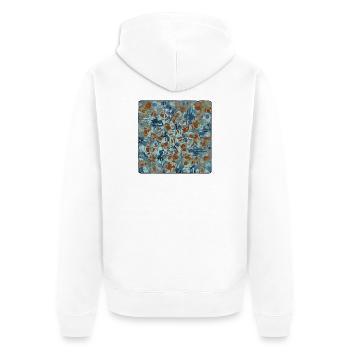 Abstraktes Camouflage Muster - Unisex Premium Bio Zip Hoodie - Weiß - Hinten - Thijin (182cm)
