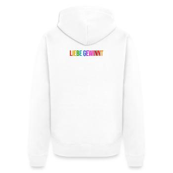 Lgbt Lesbisch Statement Regenbogen Homosexuell - Unisex Premium Bio Zip Hoodie - Weiß - Hinten - Thijin (182cm)