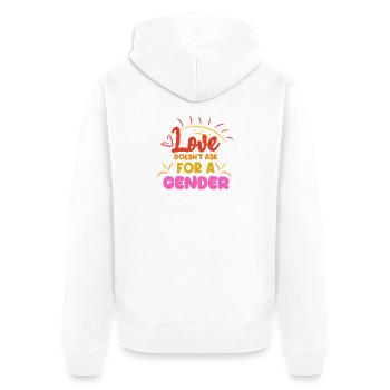Partenariat homosexuel Déclaration LGBT - Veste à capuche bio Premium Unisexe - blanc - Dos - Thijin (182cm)