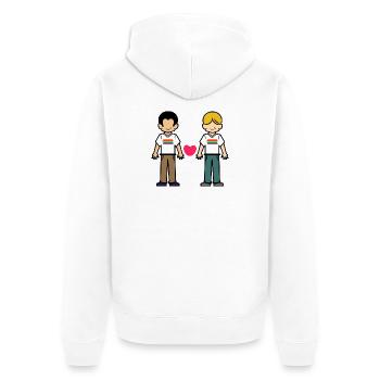 Partenariat homosexuel Cœur LGBT - Veste à capuche bio Premium Unisexe - blanc - Dos - Thijin (182cm)