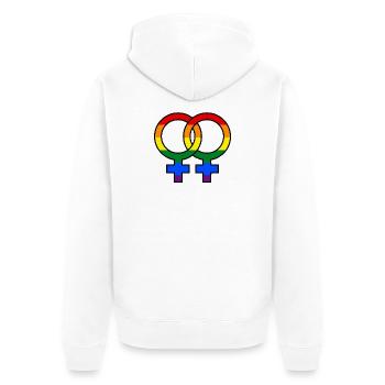 Mariage homosexuel Fierté des relations LGBT - Veste à capuche bio Premium Unisexe - blanc - Dos - Thijin (182cm)
