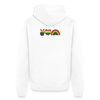 Rainbow Heart Equality Lgbt Homo - Unisex Premium Organic Zip Hoodie - white - Back - Thijin (182cm)