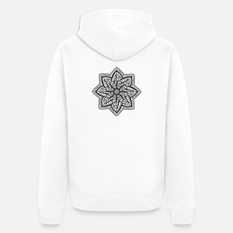 Mandala - Veste à capuche bio Premium Unisexe - blanc