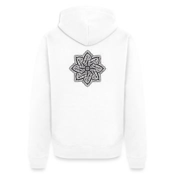 Mandala - Unisex Premium Bio Zip Hoodie - Weiß - Hinten - Thijin (182cm)