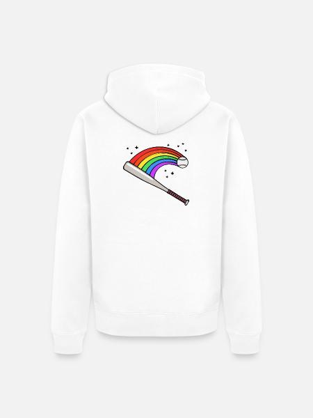 Rainbow Flag Rettigheder Homoseksuelle LGBT Lesbiske - Premium økologisk unisex-hættejakke - hvid
