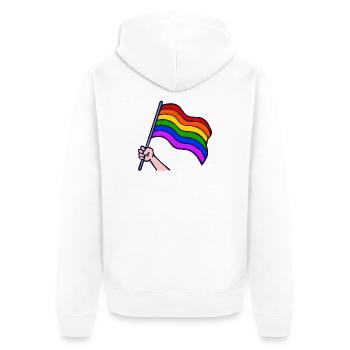 Regenbogenfahne Lgbt Homosexuell Sexualität - Unisex Premium Bio Zip Hoodie - Weiß - Hinten - Thijin (182cm)