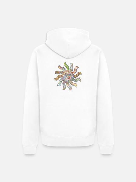 Pensée de vous soleil - Veste à capuche bio Premium Unisexe - blanc