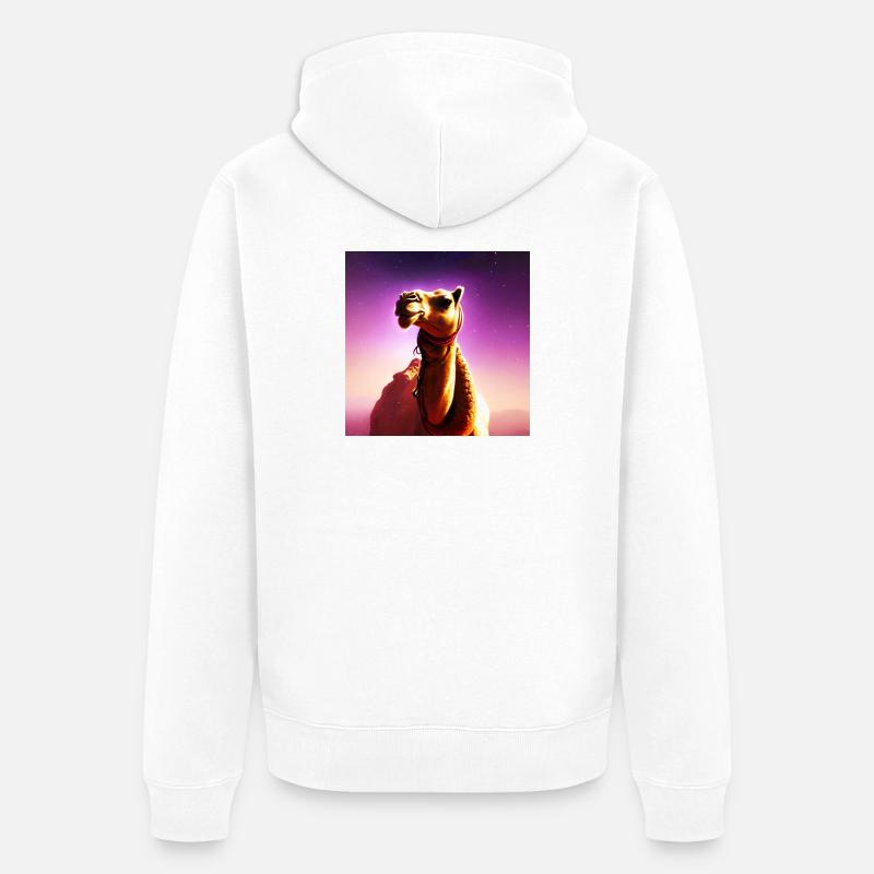 Dromedary Camel - Galaxy Space - Veste à capuche bio Premium Unisexe - blanc